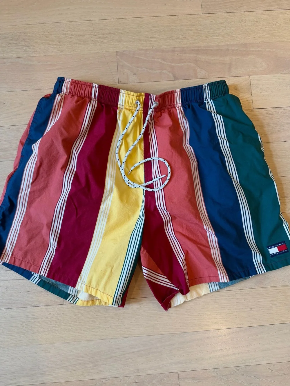 Colorblock Striped Elastic Waist Shorts - Multicolor